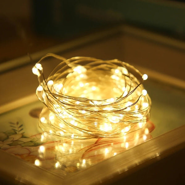 LED-ljusslinga 1000 cm/10m varm vit (100 LEDs)