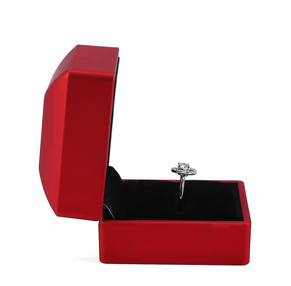 Ringask röd med belysning LED (ringbox)