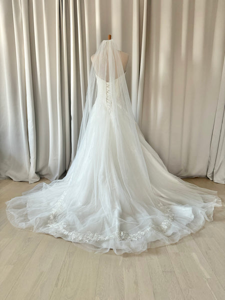 Brudslöja 200 cm med spets, off white (2,0 m)