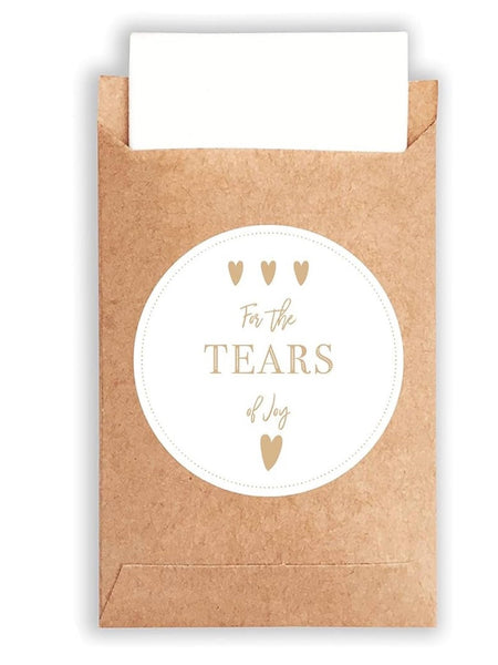 5-pack näsdukar glädjetårar tears of joy bruna