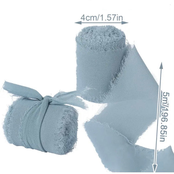 Chiffongband 500 cm frosty blue