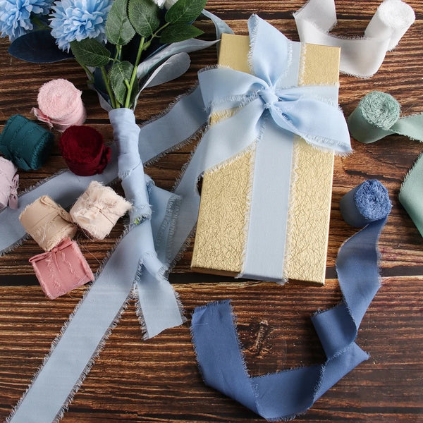 Chiffongband 500 cm frosty blue
