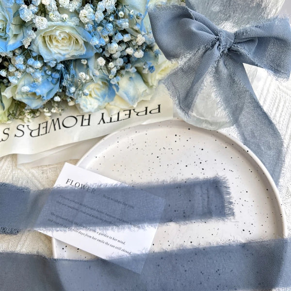 Chiffongband 500 cm frosty blue