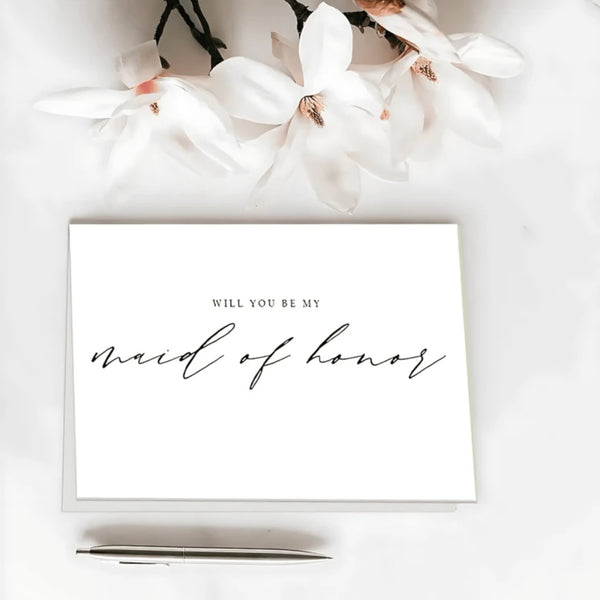 Kort ”Will you be my Maid of Honor” med kuvert