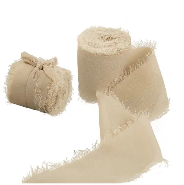 Chiffongband 500 cm beige