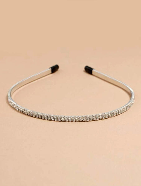 Diadem med stenar strass silver