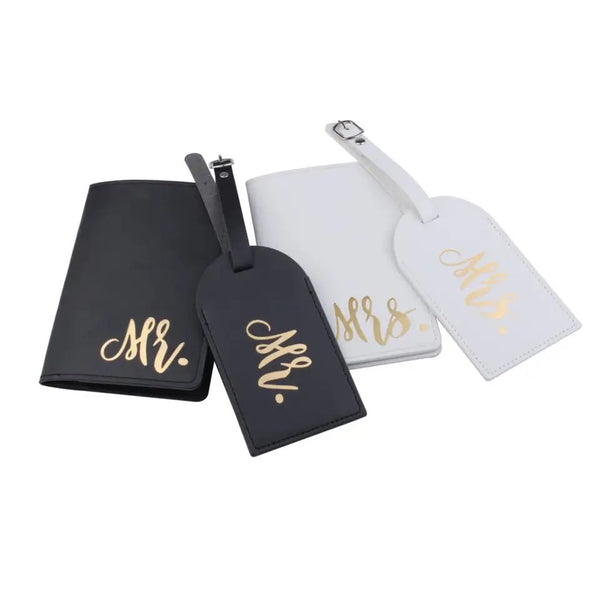 Passfodral & bagagetag Mr & Mrs