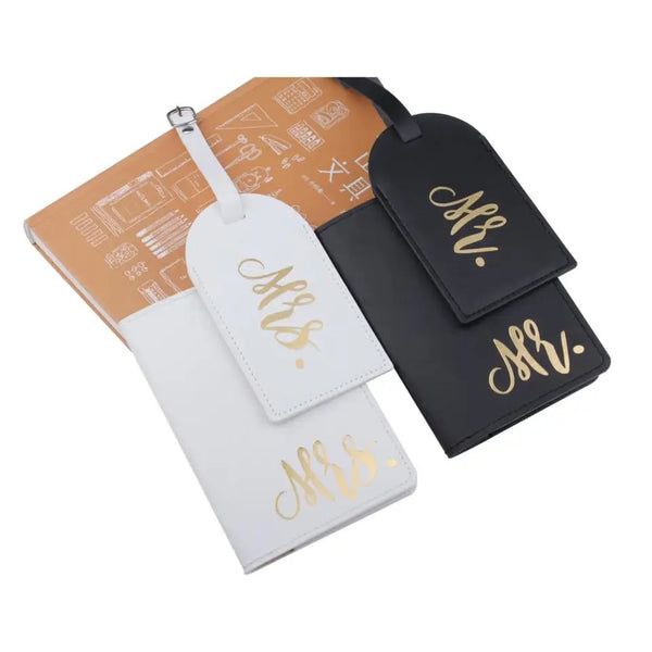 Passfodral & bagagetag Mr & Mrs