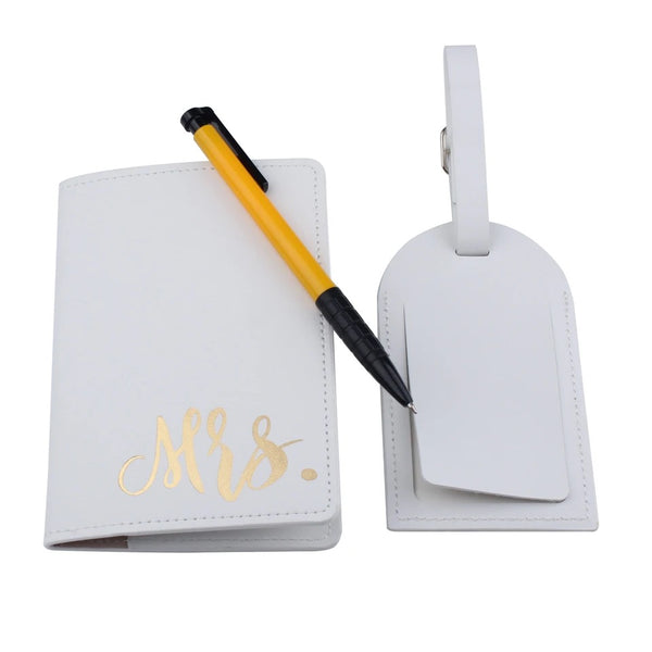 Passfodral & bagagetag Mr & Mrs