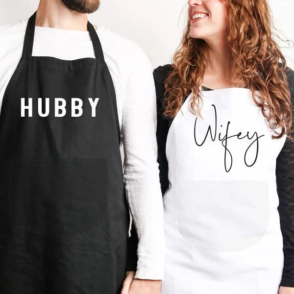 Förkläde Wifey vit till bruden / frun