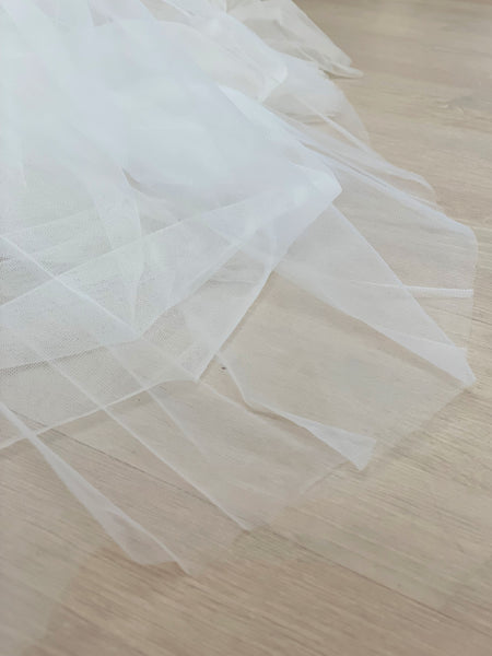 Brudslöja 2 m tyll, vit (200 cm)