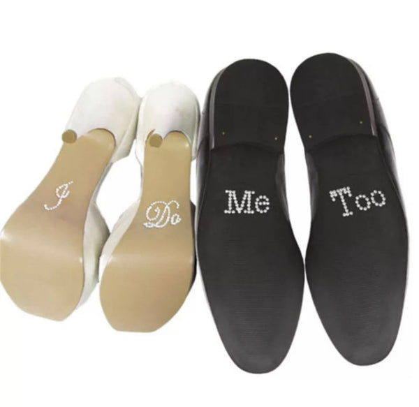 Skodekoration ”I do” & ”Me too”, silverstenar