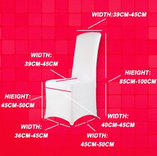 Stolsöverdrag i stretch vita till bröllop & fest - passar alla stolar (utan karm)