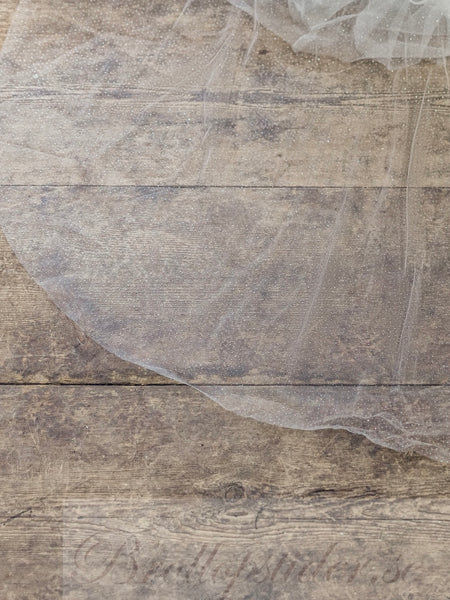 Brudslöja glitter, 300 cm champagne/benvit/ivory