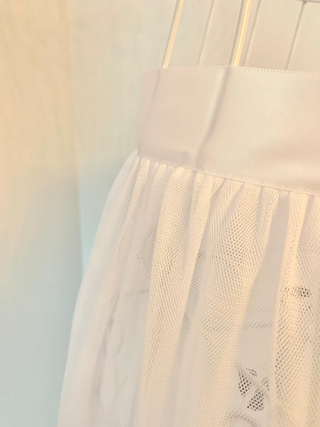 Extrakjol underkjol med knytband i satin, off white onesize