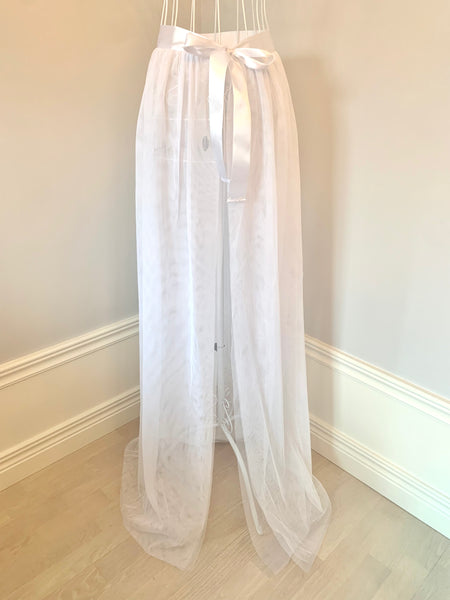 Extrakjol underkjol med knytband i satin, off white onesize