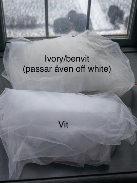 Brudslöja 2 m tyll, vit (200 cm)