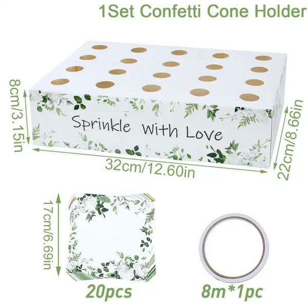 Konfettiställ med strutar bröllop (hållare konfetti)