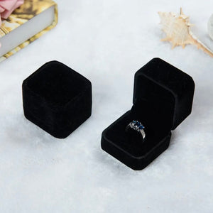 Ringask svart sammet (ringbox en ring)