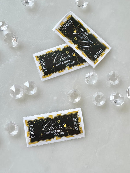 Drinkbiljett svart & guld