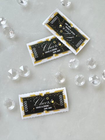 Drinkbiljett svart & guld