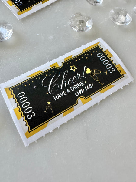 Drinkbiljett svart & guld