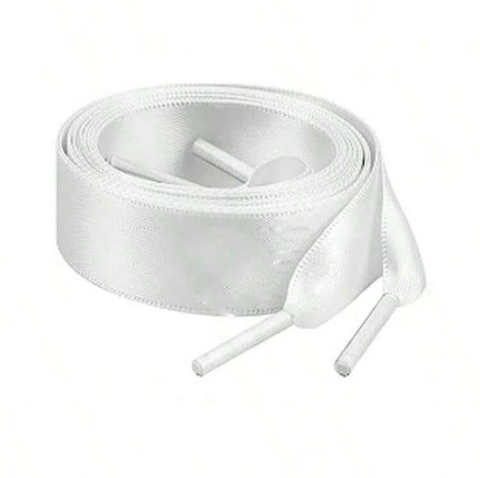 Skosnören satin vita 120 cm
