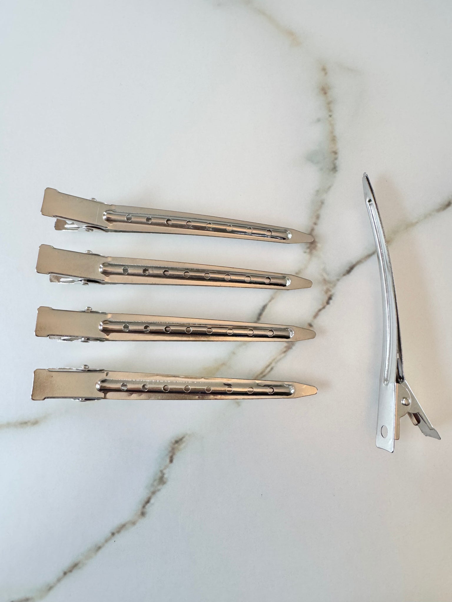 5-pack hair clips hårklämmor silver
