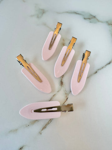 5-pack hair clips hårklämmor rosa smink/make up