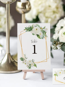 Bordsnummer bröllop 1-25 (bordsnumrering) blomster