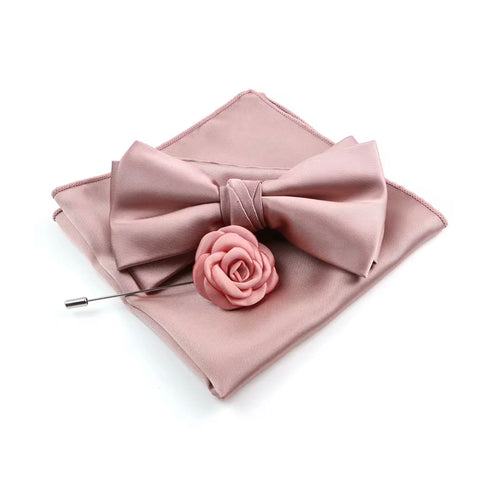 Set fluga, näsduk & corsage puderrosa dusty pink