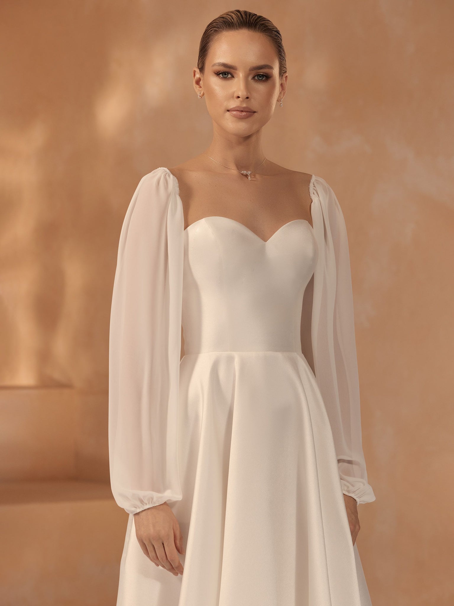 Chiffongärmar Bianco Evento (ärmar brudklänning R001)