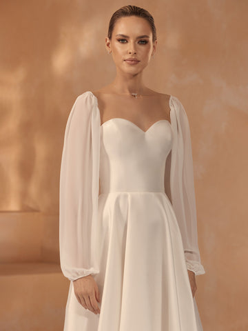 Chiffongärmar Bianco Evento (ärmar brudklänning R001)