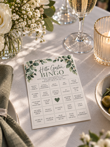 Bröllops-bingo 10-pack Åter v44