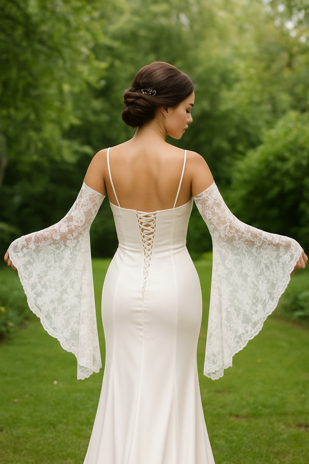 Spetsärmar vita onesize (ärmar brudklänning)