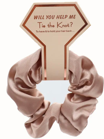 Hårsnodd scrunchie dusty rose Will you help me tie the knot?