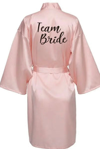 Kimono ”Team Bride” ljusrosa - morgonrock