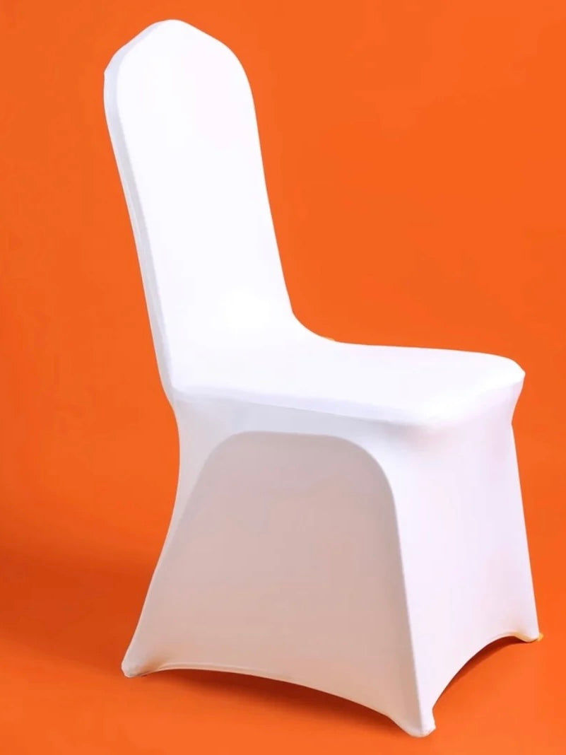 100 st Stolsöverdrag i stretch vita till bröllop & fest - passar alla stolar (utan karm)