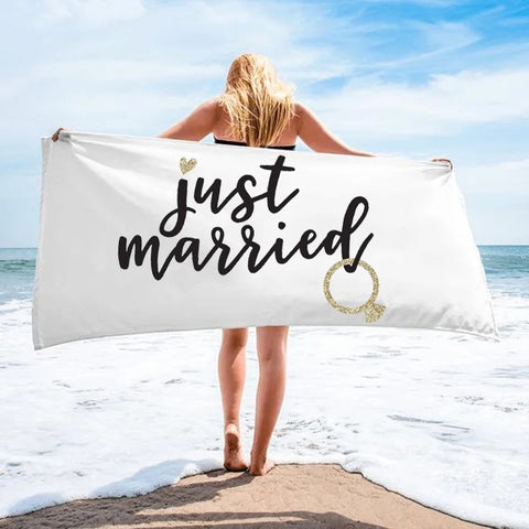 Strandhandduk ”Just Married”