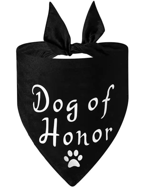 Hundscarf Dog of honor svart (bandana)