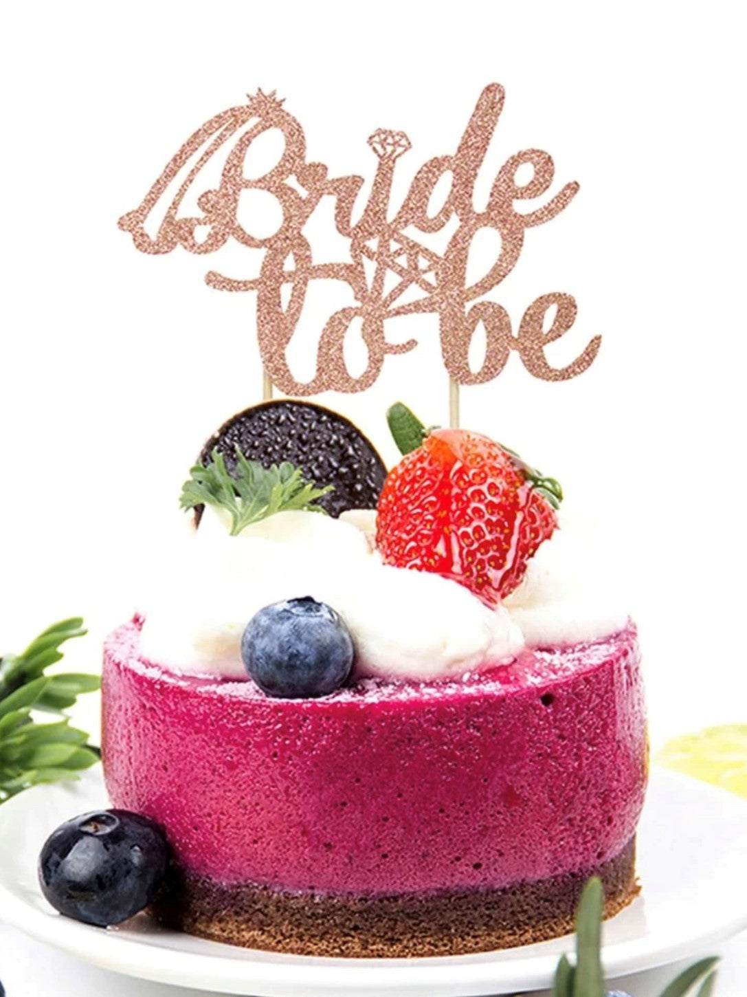 Cake topper tårtdekoration "Bride to be" rosé
