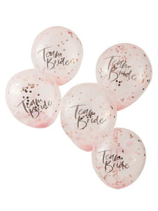 5-pack ballonger "Team Bride" rosé