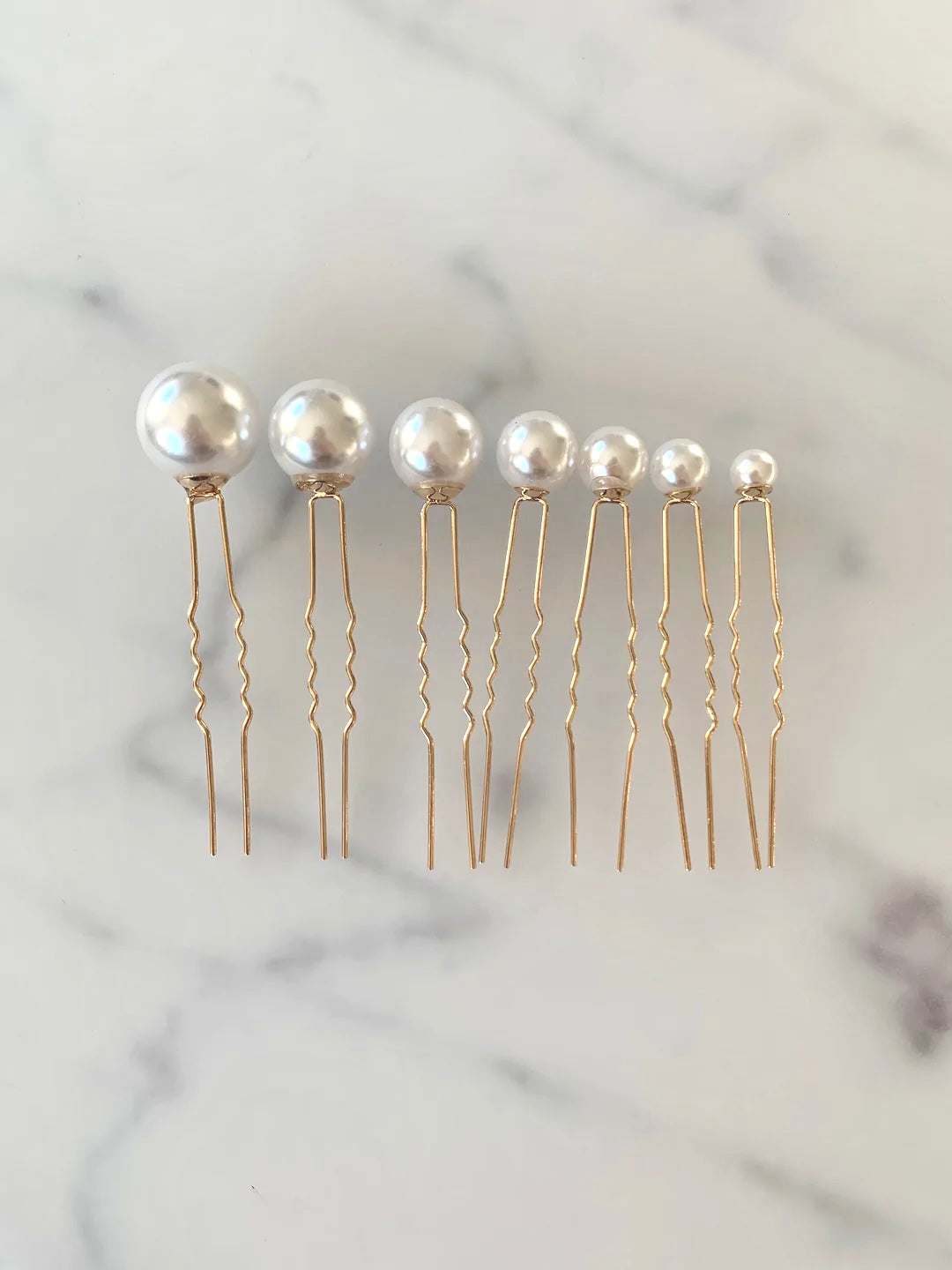 Mixa själv - hårnål med pärlor guld 8-20 mm