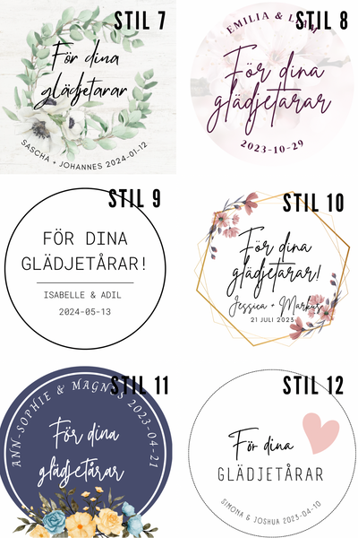 10-pack personliga näsdukar glädjetårar happy tears (18 olika motiv)