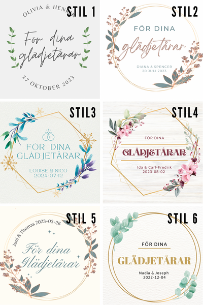 10-pack personliga näsdukar glädjetårar happy tears (18 olika motiv)
